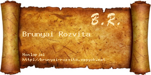Brunyai Rozvita névjegykártya